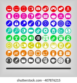 technology icons set Computer, Network devices and connections