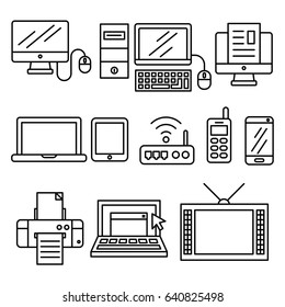 Technology icons set. Electronic Devices Icons.