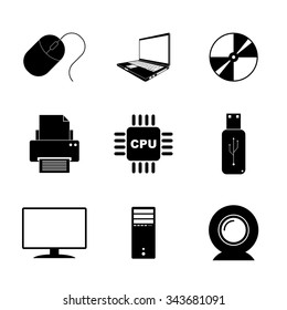 Technology Icons Set. Flat design style eps 10
