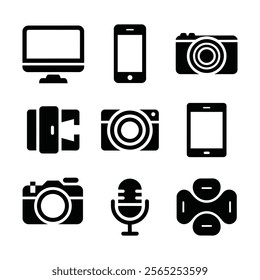 Technology icons set and illustration