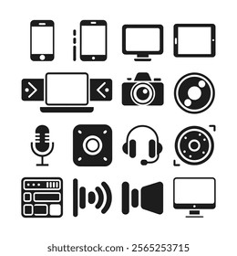 Technology icons set and illustration