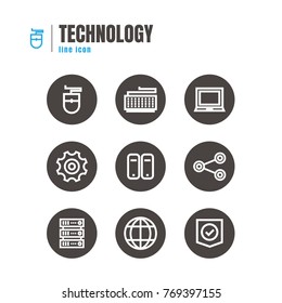 Technology icons set. on white background. web. logo. vector illustration