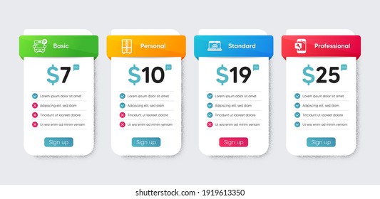 Conjunto de iconos de tecnología. Gráfico de tabla de precios, plantilla de plan de negocio. Icono incluido como refrigerador, estadísticas en línea, señales de reparación de teléfono. Iconos planos de estacionamiento de autobuses. Vector