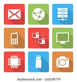 Technology Icons Set with shadow Vol 2