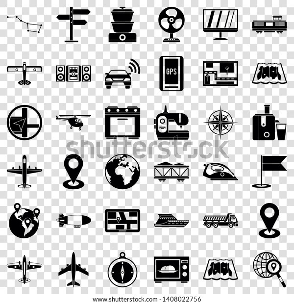 Technology icons set. Simple style of 36\
technology vector icons for web for any\
design