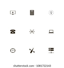 Technology icons set. system, laptop, phone and scores