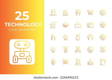 Technology Icons Set vector design
