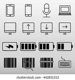 Technology Icons Set Vector Illustration