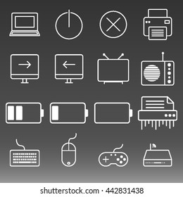 Technology Icons Set Vector Illustration
