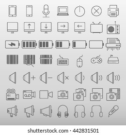 Technology Icons Set Vector Illustration