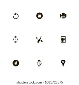 Technology icons set. wrench, reload, space and back