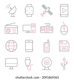technology  icons set.technology pack symbol vector elements for infographic web