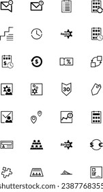 Technology icons. Thin line outline icons such as virtual reality, idea, digital, interactivit