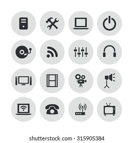 technology icons universal set for web and mobile