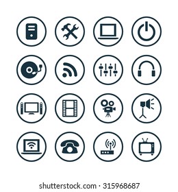 technology icons universal set for web and mobile