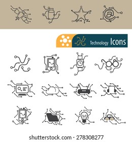 Technology icons ,Vector