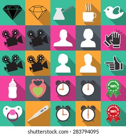 Technology icons vector illustration in flat