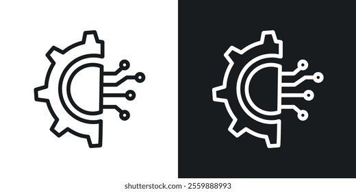 Technology icons. vector set in black colors