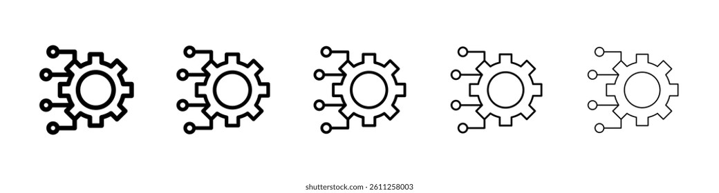 Technology icons vector set in different stroke line style