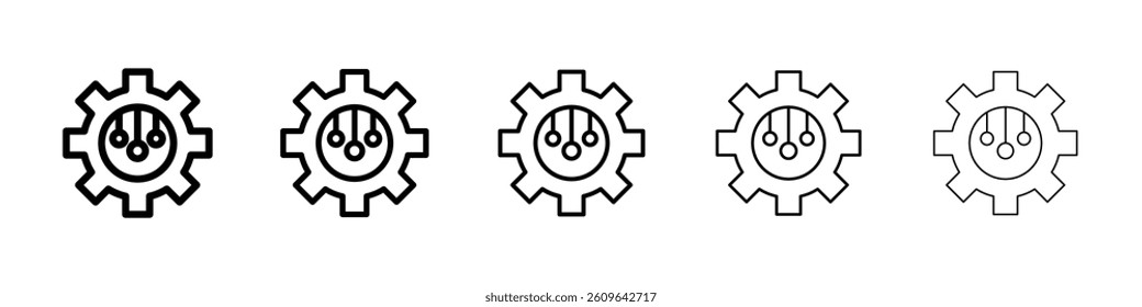 Technology icons vectors set in different stroke lines