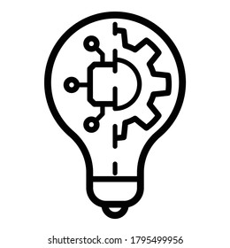 Idea De Tecnología Icono Plano Aislado En Fondo Blanco