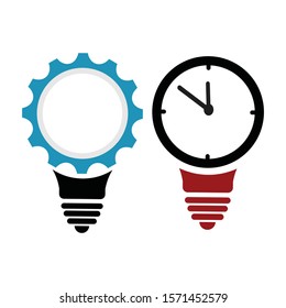 Technology Idea logo , bulb and Gear logo  designs vector.
