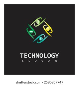 Technology illustration logo vector template