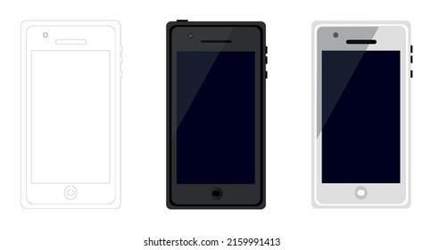 Technology illustration. Smartphone set. Modern technology