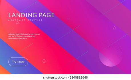 Technology Illustration. Wavy Music Frame. Blue Techno Pattern. 3d Shapes. Curve Gradient Template. Horizontal Ux. Round Landing Page. Purple Technology Illustration