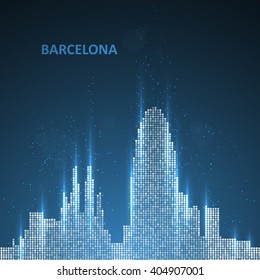 Technology image of Barcelona. The concept vector illustration eps10