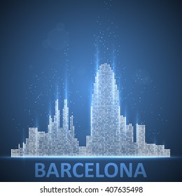 Technology image of Barcelona. The concept vector illustration eps10