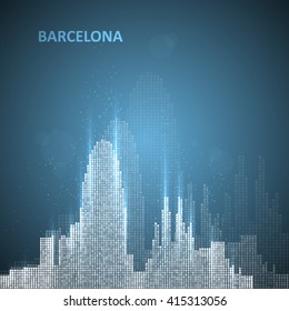 Technology image of Barcelona. The concept vector illustration eps10