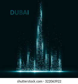 Technology image of Dubai. The concept vector illustration eps10