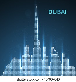 Technology image of Dubai. The concept vector illustration eps10