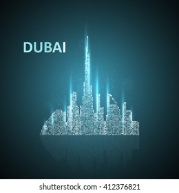 Technology image of Dubai. The concept vector illustration eps10