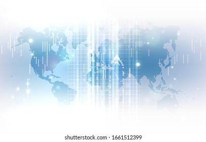 Technology image of globe. Abstract digital backgrounds with world map. Graphic concept for your design