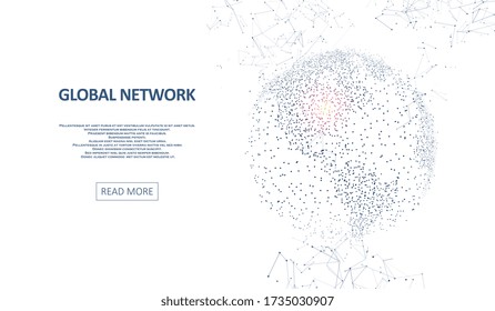 Technologie-Image des Globus. Abstrakter polygonaler Raum. Globales Netzwerk-Grafik-Konzept. Visualisierung großer Daten. Hintergrundkonzept für Ihr Design
