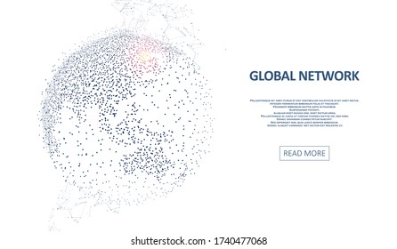 Technology image of globe. Abstract polygonal space. Global network graphic concept. Big data visualization. Background concept for your design