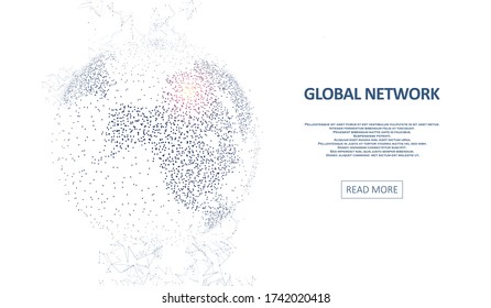 Technology image of globe. Abstract polygonal space. Global network graphic concept. Big data visualization. Background concept for your design
