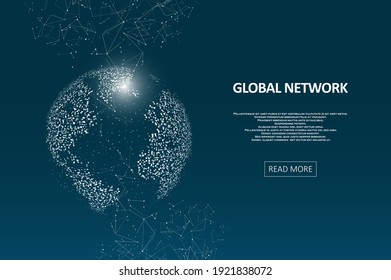 Technology image of globe. Abstract polygonal space. Global network graphic concept. Graphic concept for your design