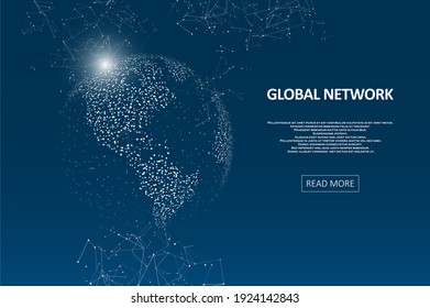 Technology image of globe. Abstract polygonal space. Global network graphic concept. Graphic concept for your design