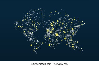 Technologiebild des Globus. Abstrakte polygonale Formen. Hintergrund mit Verbindungspunkten und Linien. Grafisches Konzept für Ihr Design