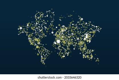Technology image of globe. Abstract polygonal shapes. Background with connecting dots and lines. Graphic concept for your design