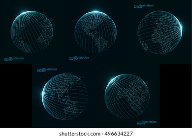 Technology image of globe. The concept illustration 