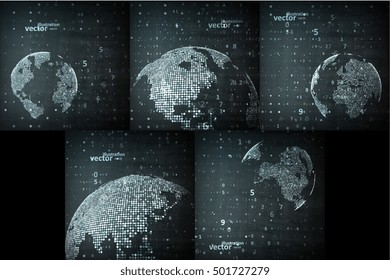 Technology image of globe. The concept illustration 