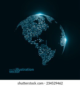 Technology image of globe. The concept vector illustration eps10