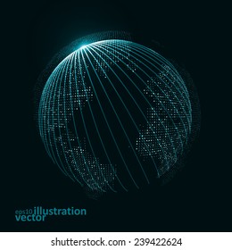 Technology image of globe. The concept vector illustration eps10