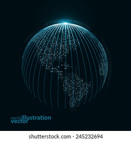 Technology image of globe. The concept vector illustration eps10