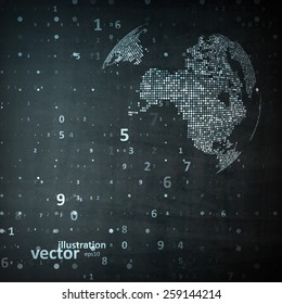 Technology image of globe. The concept vector illustration eps10