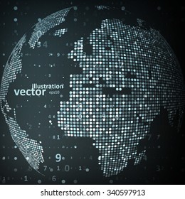 Technology image of globe. The concept vector illustration eps10